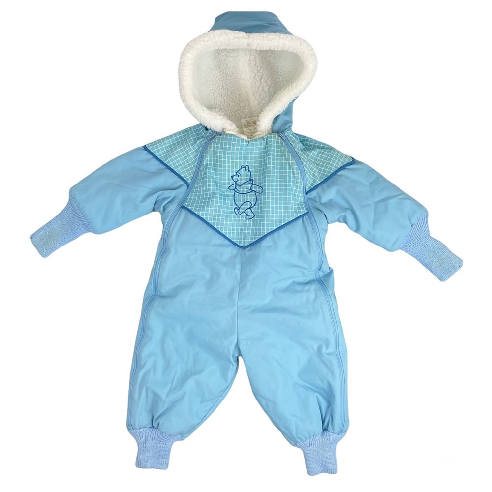 Vintage Winnie the Pooh Baby Blue One Piece Snow Suit